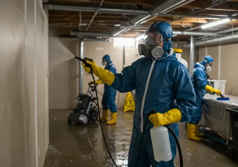 Basement Sanitization and Antimicrobial Treatment process in Philo, IL