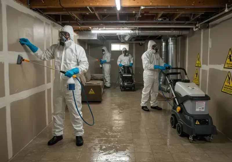 Basement Moisture Removal and Structural Drying process in Philo, IL